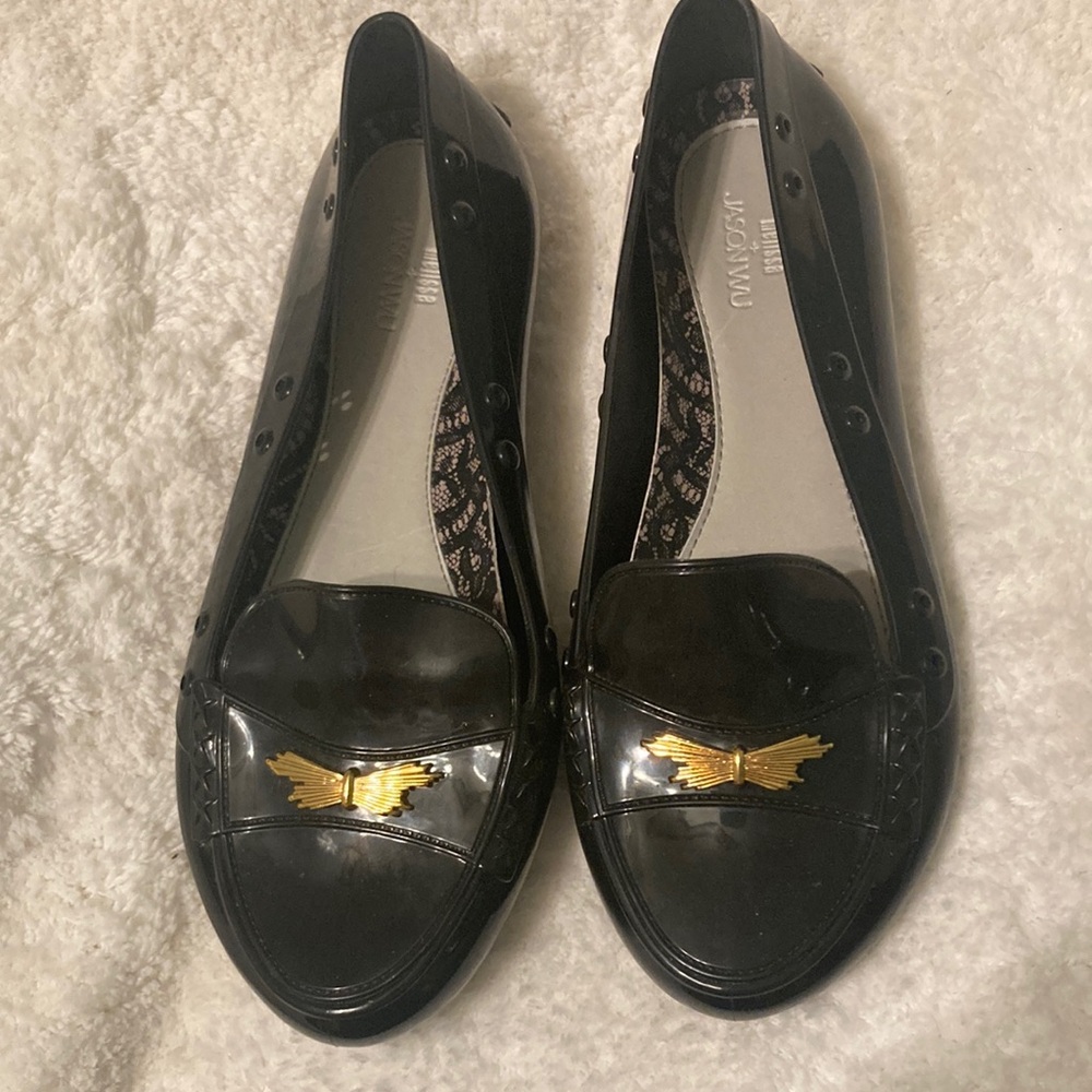 Melissa for Jason Wu shiny jelly ballet with gold metal detail ❤️